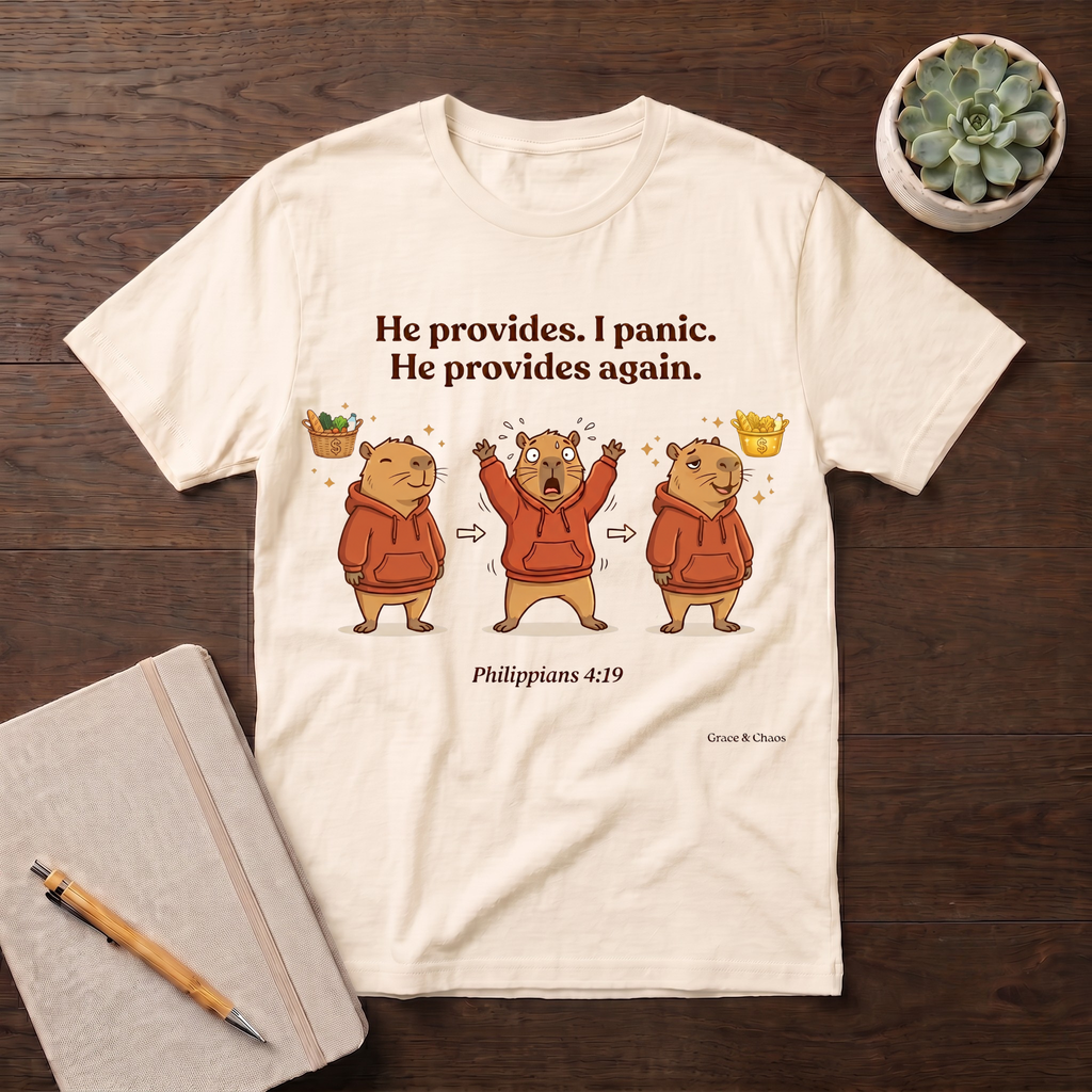 He provides. I Panic T-shirt