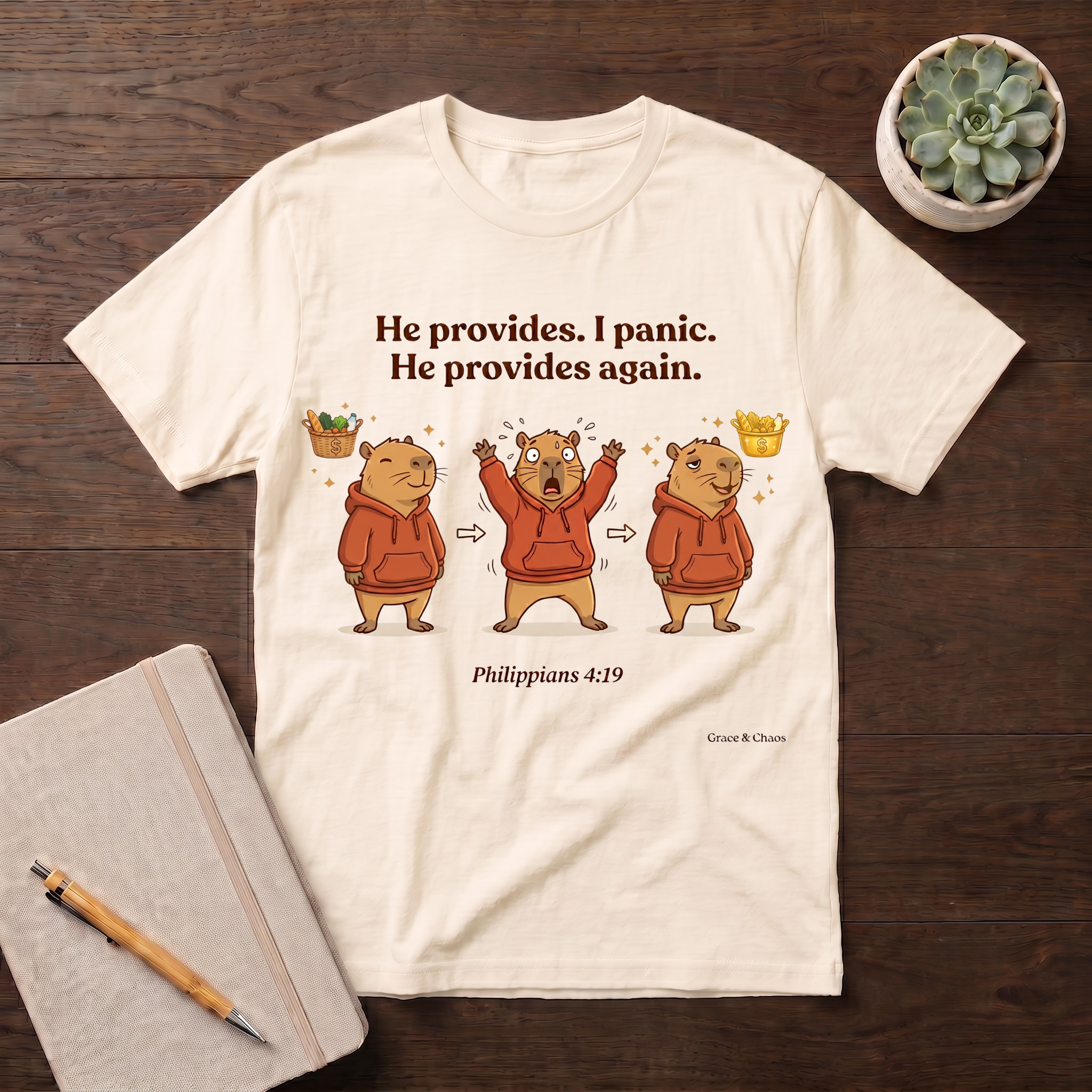 He provides. I Panic T-shirt