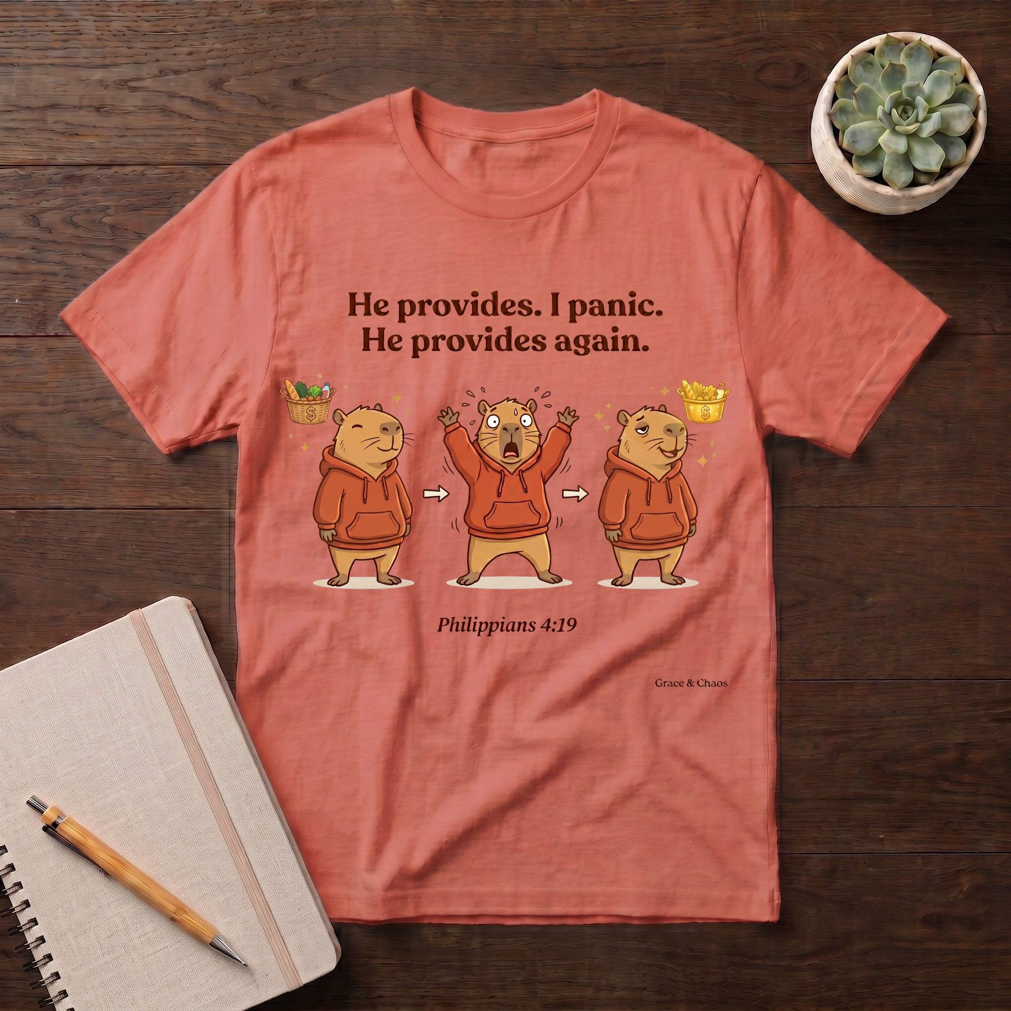 He provides. I Panic T-shirt