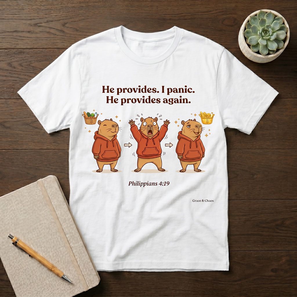 He provides. I Panic T-shirt